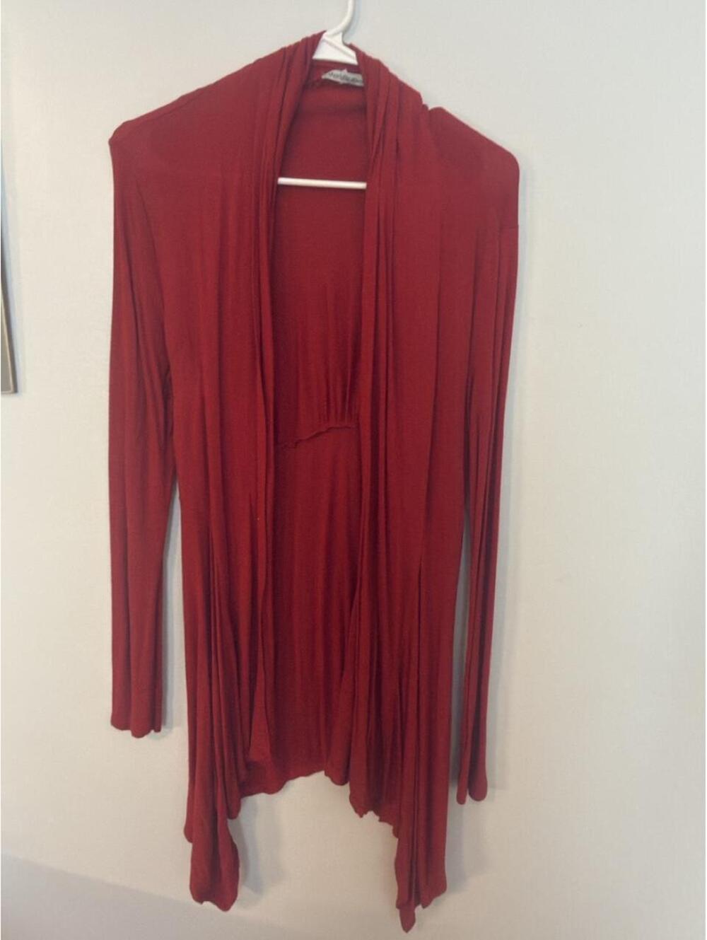 Charlotte Russe Women's Red and Burgundy Cardigan